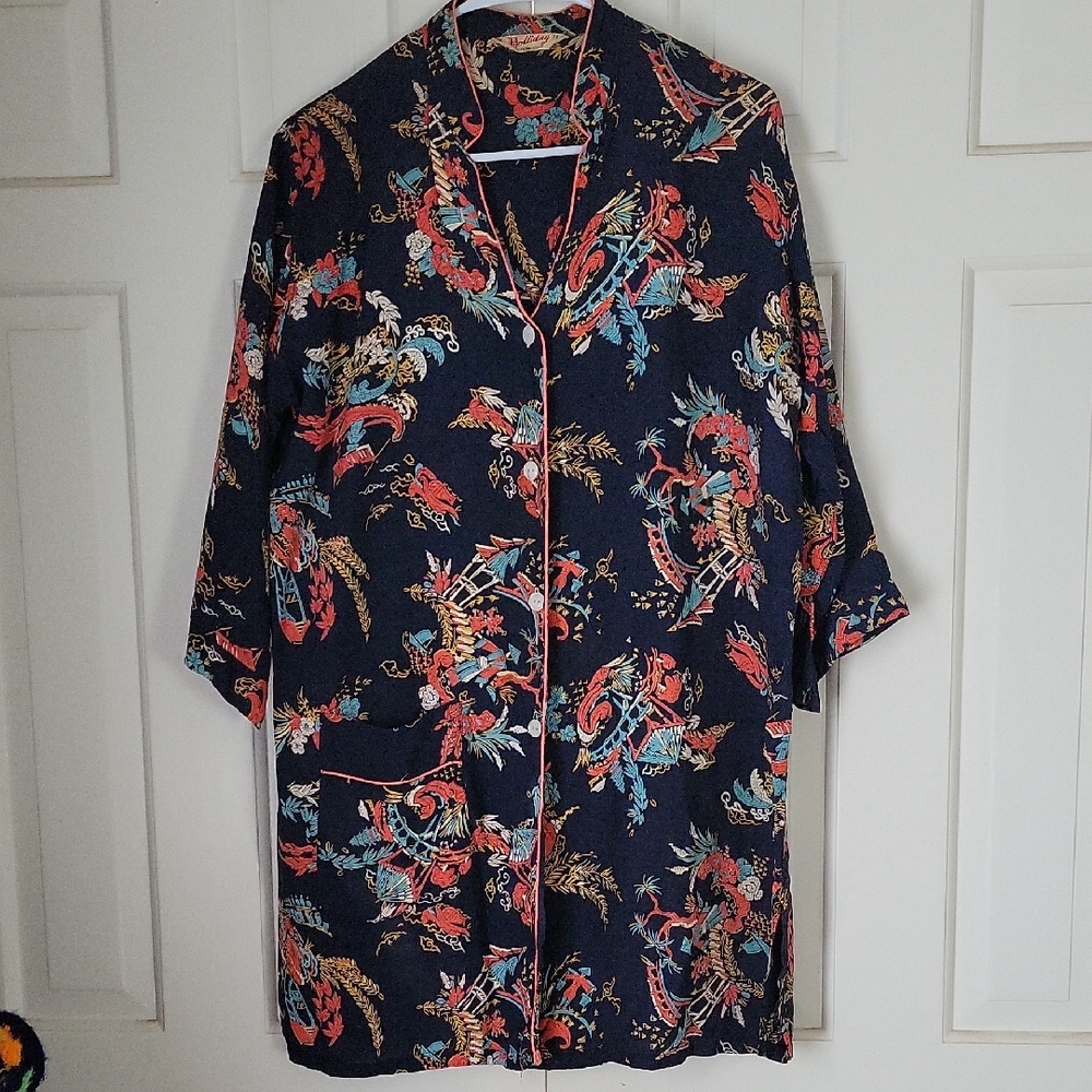 Vintage Holliday Johnny Coat Lightweight Kimono Vintage Sz 38 Sz S/M